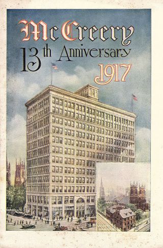 Mccreery Department Store Pittsburgh Pa Vintage 1917 13th Anniversary Bklt