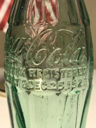 PAT ' D DEC.  25,  1923 Coca - Cola Hobbleskirt Coke Bottle HUTCHINSON KANS Kansas 5