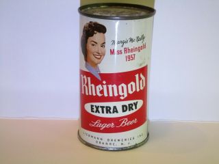 Miss Rheingold Margie Mc Nally 1957 Extra Dry Flat Top Beer Can (TOUGH) 3