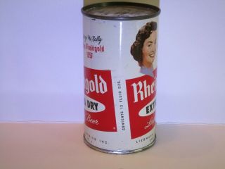 Miss Rheingold Margie Mc Nally 1957 Extra Dry Flat Top Beer Can (TOUGH) 4