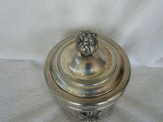VTG [Federal Silver Co.  ] Silver Plate On Copper Ice Bucket w/ Lion Head Handles 3
