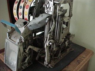 Antique Jennings 1940 ' s mechanical Slot Machine Mechanism 5 cent W/Jackpot 6