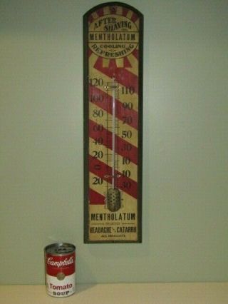 Antique Barber Shop Pole Mentholatum Druggists Dorfmann Bros.  Thermometer 2