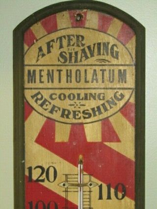 Antique Barber Shop Pole Mentholatum Druggists Dorfmann Bros.  Thermometer 3