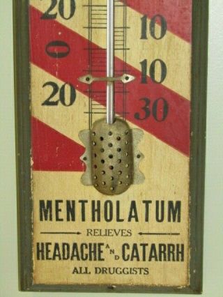 Antique Barber Shop Pole Mentholatum Druggists Dorfmann Bros.  Thermometer 4