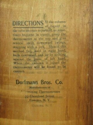 Antique Barber Shop Pole Mentholatum Druggists Dorfmann Bros.  Thermometer 5