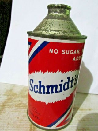1930`s Schmidt`s _ Detroit Mi.  _ Cone Top Beer Can - [read Description] -
