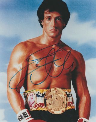 Sylvester Stallone Certified Signed Autographed Vintage 8 X10 Photo,