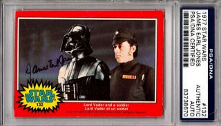 1977 Topps Star Wars James Earl Jones Signed " Darth Vader " Card Psa/dna Slabbed