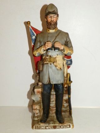 Stonewall Jackson Confederate General Empty American Porcelain Liquor Decanter
