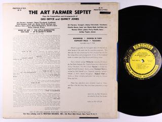Art Farmer - Plays Quincy Jones & Gigi Gryce LP - Prestige Mono DG RVG W 50 VG, 2