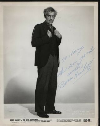 Boris Karloff Hand Signed Autographed 8x10 " Photo W/coa - Frankenstein
