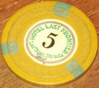 Vintage Hotel Last Frontier $5.  00 Casino Poker Chip