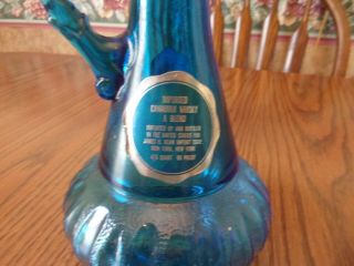 Vintage 1973 Jim Beam Blue Glass I Dream of Jeannie Liquor Bottle Genie Decanter 3
