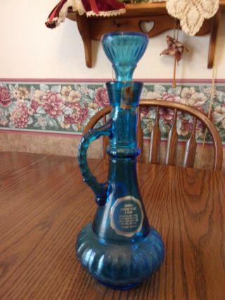 Vintage 1973 Jim Beam Blue Glass I Dream of Jeannie Liquor Bottle Genie Decanter 4