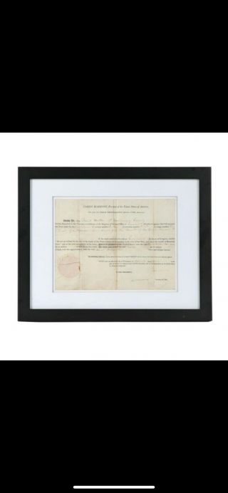 4th President James Madison - James Monroe Signed Land Grant 1812.  Jsa
