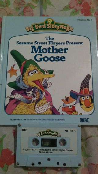 Big Bird Story Magic Book/tape The Sesame Street Players Present Mother Goose