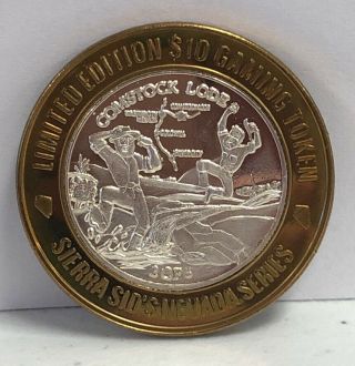 Sierra Sids Comstock Lode Limited Edition $10 Gaming Token.  999 Fine Silver 2of5