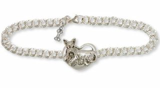 Scottie Scottish Terrier Bracelet Handmade Sterling Silver Dog Jewelry Sy2 - B