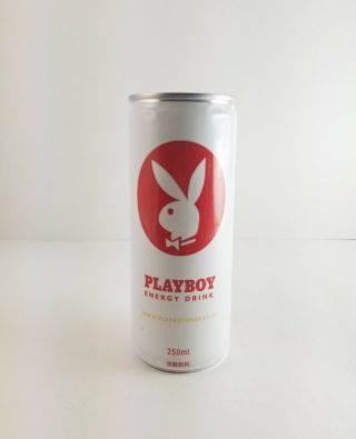 Playboy Energy Drink Single Can 8.  4 Fl Oz White Red Rare Collectors