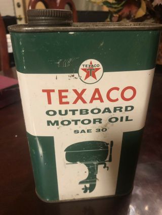 1961 (full) Nos Texaco Outboard Motor Oil Sae 30 Rare
