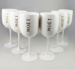 Moet Chandon Ice Imperial Glasses White Acrylic Champagne Glasses Set X 8