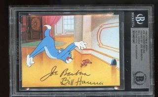 Joe Barbera & Bill Hanna Signed Trading Card Bas Authenticated Tom & Jerry 26