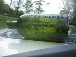 Vichy Water Hanbury Smith NY Green Full Pint w/ Bubble Explosion Crude 7