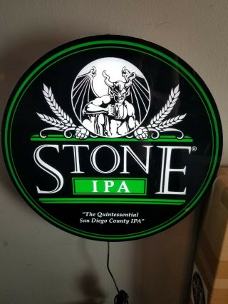 Arrogant Bastard Stone Ipa Beer Led Light Up Sign Beast Creature San Diego Ca