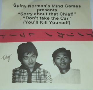 Spiny Normans Mind Games Signed 45 7 " 1981 La Private Punk Synth Kbd Lp Flyer Ep
