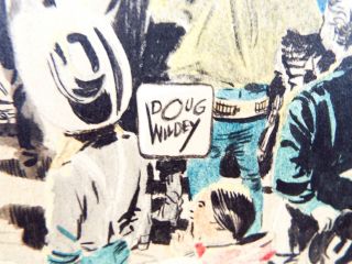 Gouache Painting Western Storyboard Art Signed Doug Wildey Art 1960s 5
