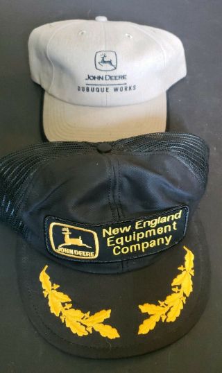 England John Deere Trucker Cap Hat Set Of 2 Large Patch