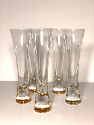 Veuve Clicquot Ponsardin Champagne Trendy Flutes Glass Rare Set Of 5
