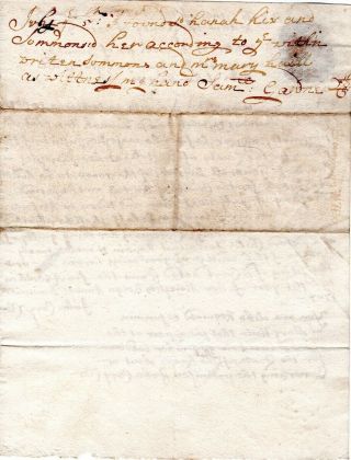 1707,  Swanzey,  Mass. ,  Hannah Hix,  having a bastard child,  John Cary signed 2