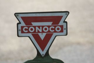 RARE Vintage Porcelian Conoco Sign Oil CAN Display Rack 100 6