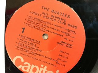 THE BEATLES SGT PEPPERS LONELY HEARTS CLUB BAND CAPITOL WITH CUTOUTS 5