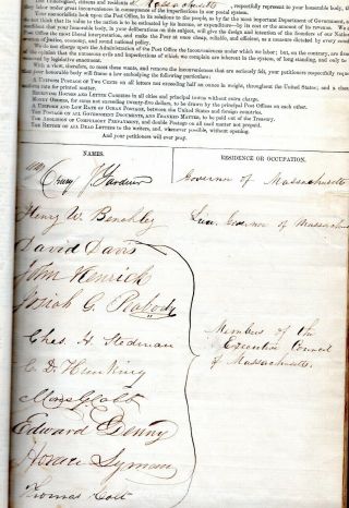 1856,  Elias Howe,  Gov.  Gardner,  Alexander Rice and THOUSANDS more signed Postal 2