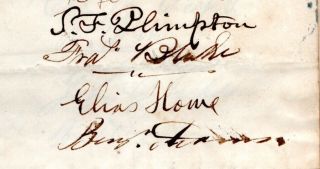1856,  Elias Howe,  Gov.  Gardner,  Alexander Rice and THOUSANDS more signed Postal 4