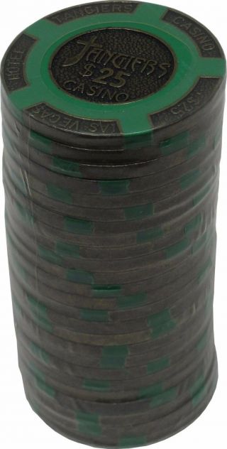 Poker Chips (25) $25 Tangiers 16 Gram Brass Insert Clay Composite