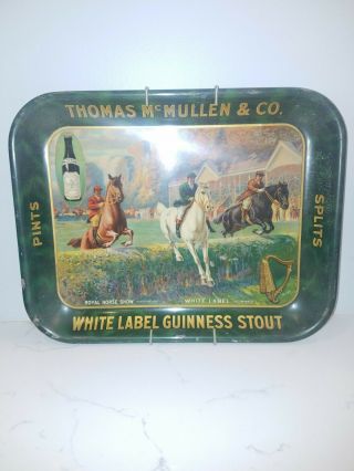 Guinness Vintage Beer Tray Mcmullen White Label C1900 Very Rare Retro