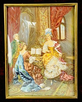 Exquisite Antique 1800 ' s French Miniature Painting Signed by Artist 4 Of 4 3