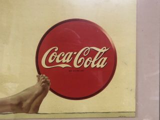 RARE vintage coca cola Cardboard Yes Girl Sign 4