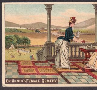 Dr Kilmers Female Remedy Cancer Cure Sick Headache Tennis Victorian Trade Card 5