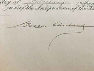 President Grover Cleveland hand signed Presidential appointment - 02/11/1896 2