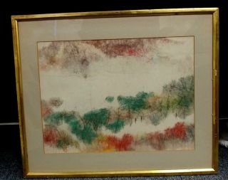 Listed Chinese Artist Pang Tseng Ying Signed Gouache Watercolor 11x15 "