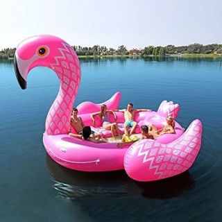 Party Bird Island Flamingo Sun Pleasure Giant Pool Float 6 Person Capacity