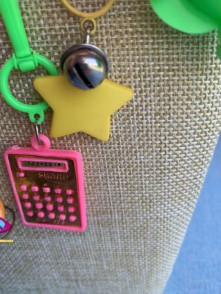 Vintage 80’s Plastic Bell Charm Necklace Retro Party Skis Bear Boot 1980 7