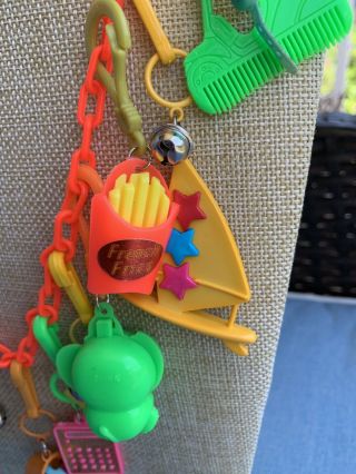 Vintage 80’s Plastic Bell Charm Necklace Retro Party Skis Bear Boot 1980 8