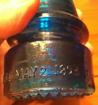 COBALT BLUE GLASS INSULATOR Patent May 2 1893 Dec 19 1871 Nameless 11