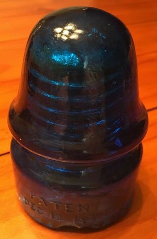 COBALT BLUE GLASS INSULATOR Patent May 2 1893 Dec 19 1871 Nameless 3